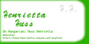 henrietta huss business card